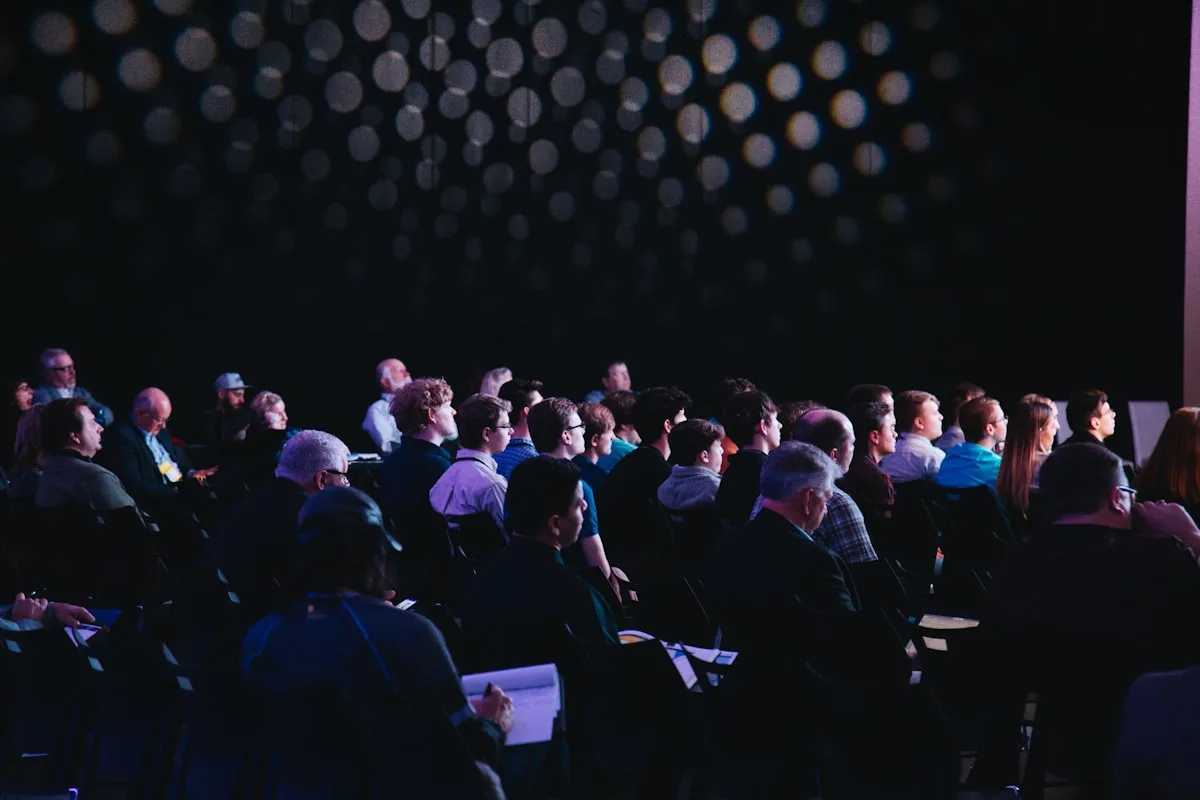 Corporate event in modern venue setting